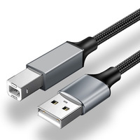 Cable USB A a USB B 2.0 de 1m 3.3 pies, trenzado de nailon con núcleo de cobre, para impresora, escáner y computadora