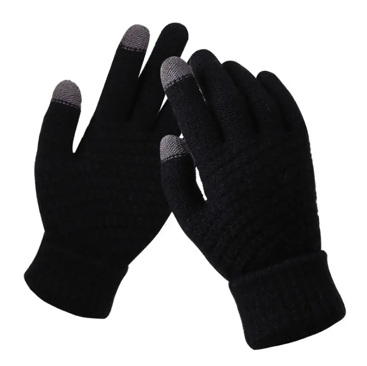 Benutzer definierte Acryl Jacquard Unisex Touchscreen Warme Winter handschuhe