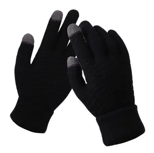 Пользовательские акриловые жаккардовые унисекс сенсорный экран теплые зимние перчатки