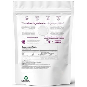 Péptidos de Colágeno Múltiple Tipo I, II, III, V, X en Polvo sin Sabor con Biotina, Vitamina C y Ácido Hialurónico, 1 lb - Product Image 2