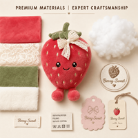Peluche fraise personnalisée OEM ODM, mascotte en peluche de haute qualité, commande en gros, peluche promotionnelle, cadeau publicitaire