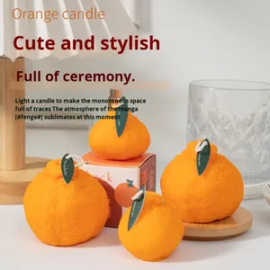 <span class=keywords><strong>Bougies</strong></span> d'Aromathérapie en Cire de Soja Parfum <span class=keywords><strong>Orange</strong></span> Modernes Faites à la Main, en Forme de Fruit Artificiel <span class=keywords><strong>Orange</strong></span>, pour Cadeaux de Noël (Vente en Gros) - Product Image 3