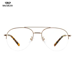 Hot Selling Classic Eye Wear Frame Optical Glasses Flat Lenses Circular Frame Suitable For All Facial Shapes