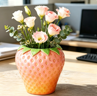 Pot de fleurs créatif en résine en forme de fraise, pot à succulentes, vase de jardin pour la décoration extérieure de balcon