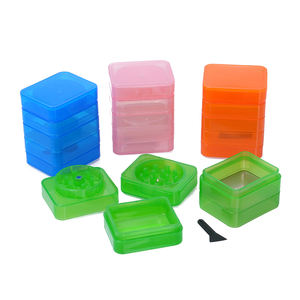 Usine en gros Rukioo JSS0003 Portable rectangulaire en plastique 4 couches broyeur d'herbes Logo personnalisé 50*40*63mm pour accessoires - Product Image 6