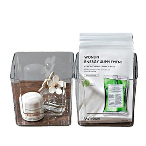 Transparent Storage <b>Box</b> For <b>Makeup</b> Organizers 2L Solid Color With Handle For Bathroom Vanity Use - Product Image 5