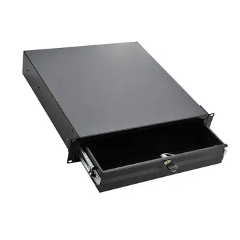 Rack Mount Drawer for 19-Inch Server Cabinet Case Or DJ with Lock and Key 1U Black