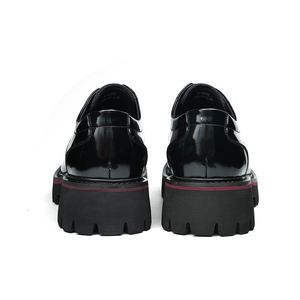 Chaussures pour hommes en cuir de vache véritable, épaisses, brillantes, style britannique, décontractées, formelles, à lacets, antidérapantes, nouvelle collection 2025 - Product Image 5