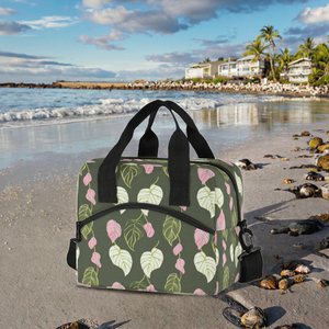 Hawaii thời trang tùy chỉnh màu xanh lá cây <span class=keywords><strong>hau</strong></span> lá in Polyester Túi lạnh Aloha Loa Nhiệt Cách Nhiệt không thấm nước ăn trưa Túi trẻ em - Product Image 3