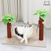 Arbre à chat en forme de cocotier, griffoir en sisal, hamac pour chat avec boule de jeu, mobilier pour animaux de compagnie