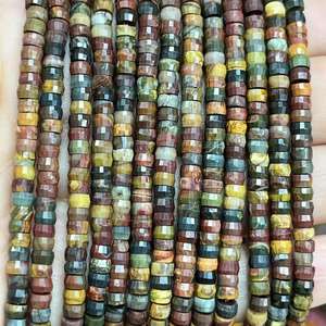 <span class=keywords><strong>Pierre</strong></span> <span class=keywords><strong>naturelle</strong></span> de jaspe Red Creek, forme galet, 2x4mm, à facettes, Haixi, pour la création de bijoux raffinés et tendance, environ 380mm - Product Image 6