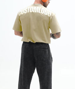 High Quality 100% Cotton Custom Logo Printed <b>Men's</b> Oversized Fit <b>T</b>-<b>Shirt</b> Eco-Friendly Breathable Gym Fitness Casual - Product Image 5