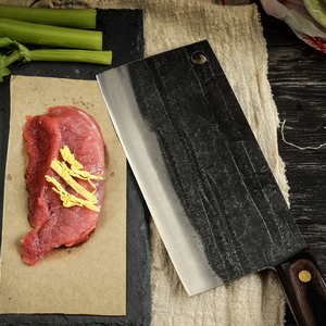 Cuchillo de carnicero chino de estilo antiguo tradicional serbio, herramienta de hoja gruesa, afilada, grande, hecha a mano - Product Image 6