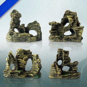 Kit de acuario plantado para el hogar pequeño con decoraciones completas del ecosistema Adornos de plástico Aquascape y refugios escondidos - Product Image 1