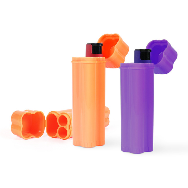 Hot and New Design 2 in 1 Portable Lighter Storage Jar With Cover Plastic Cigarette case Jar Tobacco Cigar Pocket case