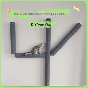 <span class=keywords><strong>Arbre</strong></span> à chat mural en feutre à grimper DIY, griffoir mural pour chat, poteau à griffes personnalisé, absorption de liquide en céramique, tige d'absorption d'eau - Product Image 1