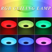 Plafonnier LED avec haut-parleur Bluetooth, télécommande, luminosité RGB réglable, changement de couleur, blanc chaud