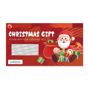 Christmas <b>Gift</b> Scratch Card Prize Draw UV-coating Digital Printing Sratch <b>Paper</b> Custom Size logo for Europe - Product Image 2