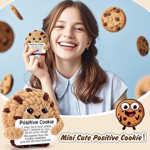 New Handmade <b>Cookie</b> Ice Cream Yarn Handmade Crocheted Positive Energy Hugging Card Birthday Cake Doll Decoration Christmas Gift - Product Image 2