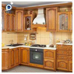 Armoire <span class=keywords><strong>de</strong></span> <span class=keywords><strong>cuisine</strong></span> en bois massif au design contemporain avec accessoires haut <span class=keywords><strong>de</strong></span> gamme et configuration <span class=keywords><strong>de</strong></span> rangement flexible - Product Image 2