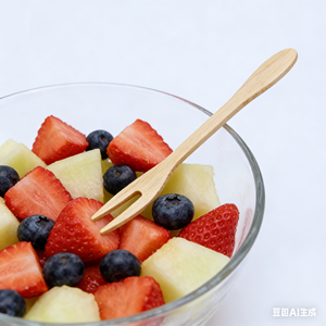 Tenedor de Frutas Ecológico de Bambú Desechable, Biodegradable, Apto para Alimentos, con Textura Mate, Sin Pintura ni Cera, Tallado, para Fiestas y Restaurantes - Product Image 3