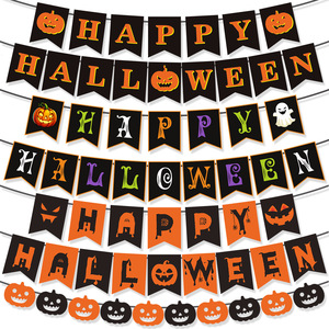 Halloween ma Lễ Hội Chủ Đề bên tùy chỉnh biểu ngữ bí ngô ma Cờ Giấy bán buôn cho trường trung tâm bố trí Halloween - Product Image 1