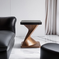 Table basse en bois massif de style italien, luxe léger, minimaliste, artistique et créative, pour salon et chambre, design carré haut de gamme