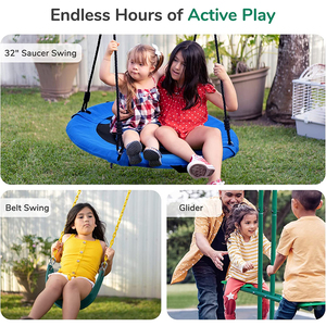 Mẫu Giáo Sân Chơi Ngoài Trời Bé Đu Đặt Ngoài Trời Kim Loại Đu Trẻ Em Bóng Rổ Rim Thiết Bị Vườn Đu Cho Trẻ Em - Product Image 3