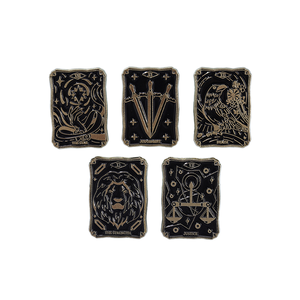 Pin Decorativo Vintage de Metal con Forma de Carta del <span class=keywords><strong>Tarot</strong></span>, Impreso en Tipografía, Diseño Geométrico de Dibujos Animados para Bodas - Product Image 2