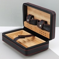 Humidor de Voyage Personnalisé en Bois et Cuir PU pour Cigares