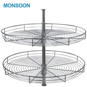 อุปกรณ์ตู้ครัว ตะกร้าเก็บของหมุนได้ 360 องศา สแตนเลส พร้อมระบบรางเลื่อนแบบปิดนุ่มนวล - Product Image 1