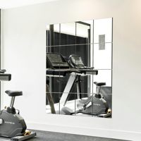 Frameless Modern Eco-Friendly Glass Mirror Tiles 12x12 Inch Rectangular Large Wall Mirror for Home Gym Bedroom Door Bathroom