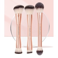 Pinceau à poudre plat double face de luxe Mauri, manche de haute qualité, pinceaux à poudre et à fond de teint double face pour le visage