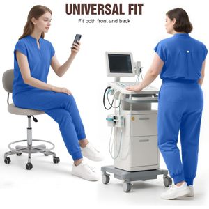 Conjunto de Uniformes Médicos FOXA para Mujer, Top sin Mangas con Cuello Alto, Pantalones Jogger con 8 Bolsillos, Uniforme de Hospital Azul - Product Image 5
