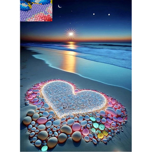 Serata paesaggi marini cuore amore 5d diamante pittura arte cristallo Kit di pittura per adulti - Product Image 1