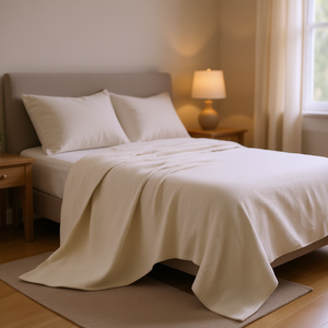 Couverture de lit en coton Db, tissée, rectangulaire, minimaliste, unie, toutes saisons, lavable en machine - Product Image 2