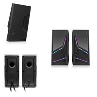 Cassa Acustica Compatta Stereo 2.0CH con Doppio RGB e Copertura in Rete Metallica per Setup Gaming e Altoparlante per Computer