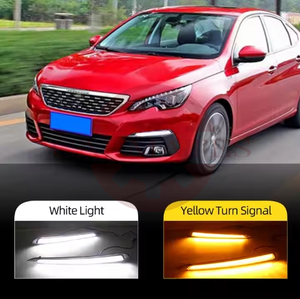 CARMATES Vente Chaude Produits qualité supérieure LED DRL Phares <span class=keywords><strong>Feux</strong></span> <span class=keywords><strong>De</strong></span> <span class=keywords><strong>Jour</strong></span> Phares Antibrouillard Pour Peugeot <span class=keywords><strong>308</strong></span> 2016 2017 - Product Image 2