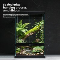 Terrarium professionnel en verre pour reptiles 20*20*20/30cm – Habitat complet avec aménagement paysager pour dragons barbus, tortues, geckos et serpents