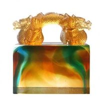 ArtFamily Artisanat en cristal personnalisable, Cadeau chinois, Statue de dragon en verre, Procédé de cire perdue, Jiangsu, Thème animal Feng Shui