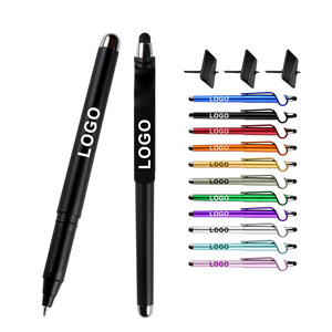 Bolígrafo Multifunción con Soporte para Teléfono Móvil, Logotipo Personalizado, Metálico, Multicolor, con Tinta de Gel Azul/Roja de 0.5mm para Pantalla Táctil - Product Image 3