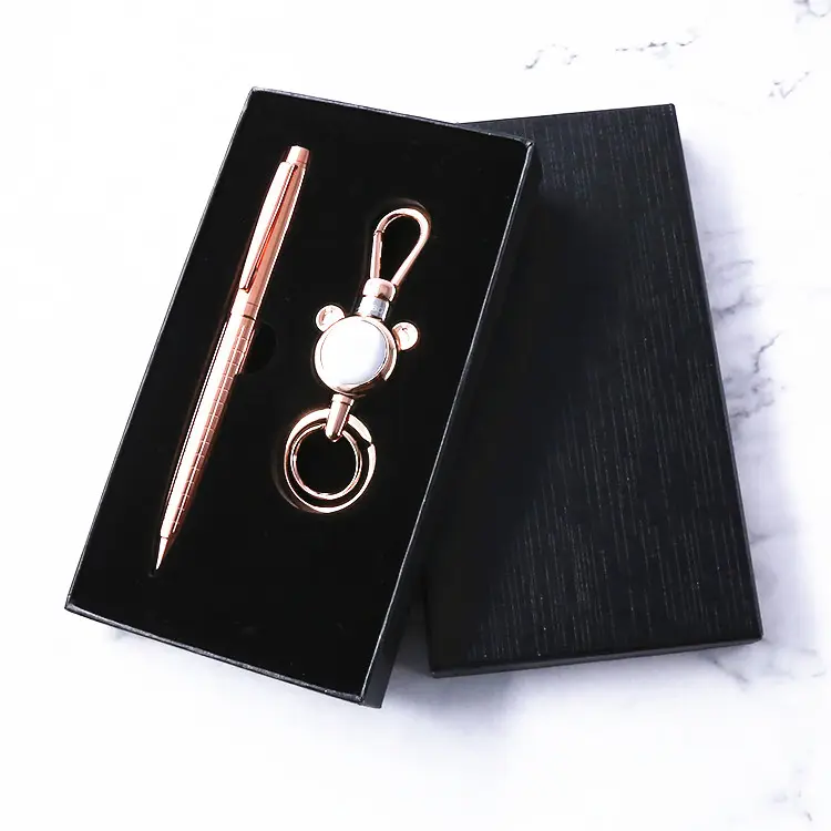 TTX Stationery Classical Christmas Luxury Promotional Business Corporate Pen Gift Set With Key Chain