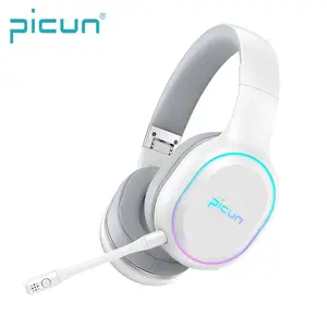Picun P80X LED RGB 호흡 빛 블루투스 게임 헤드폰 모바일 헤드셋 게임 무선