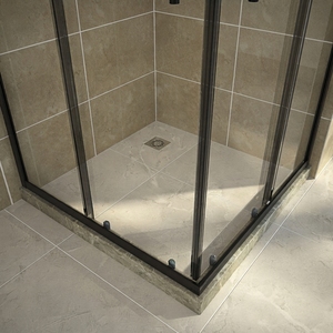 VIRPOL Cabine de douche carrée moderne en verre trempé de 4 mm, cadre en alliage d'aluminium et ABS, style coulissant, garantie de 2 ans, hôtels, modèle 3D - Product Image 5