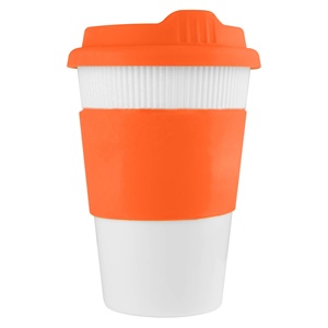 Taza de café de plástico reutilizable de 12oz respetuosa con el medio ambiente con banda de silicona y tapa Regalo promocional EK002 <span class=keywords><strong>Ecco</strong></span> Kuppa 12oz en stock - Product Image 3