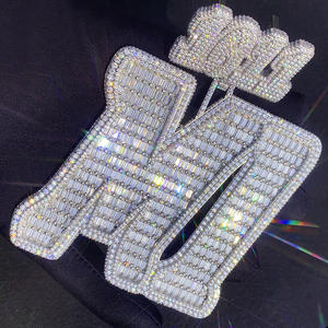 مجوهرات المويسانيت المثلجة من الفضة من المصنع مخصصة vvs سلسلة الماس اسم المويسانيت بيدان الهيب هوب - Product Image 1