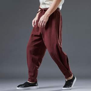 Pantalones tejidos de cintura media informales para hombre con cierre elástico - Product Image 4
