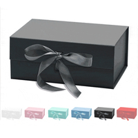 Boîte plate pliable en papier recyclé personnalisée, logo personnalisé, boîte de rangement en carton de luxe, emballage avec ruban magnétique, boîtes cadeaux pour mariage