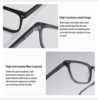 Monture de lunettes carrée classique en acétate unisexe, anti-lumière bleue, verres optiques de prescription, noir, gris, blanc laiteux, lunettes de mode