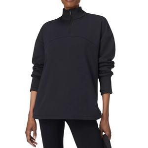 High Quality Custom Plus Size Women's Breathable Knitted Fleece Crewneck Embroidered <b>Zipper</b> Casual Wholesale Activewear OEM/ODM - Product Image 4